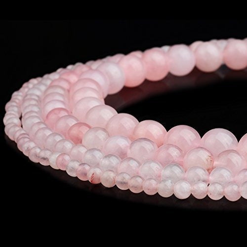 Piedras Preciosas De Cuarzo Rosa Natural Con Cuentas