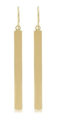 Aretes Colgantes De Barra De Oro Amarillo De 14 K