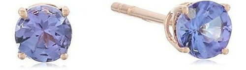 Aretes De Tanzanita De Oro Rosa De 10 K