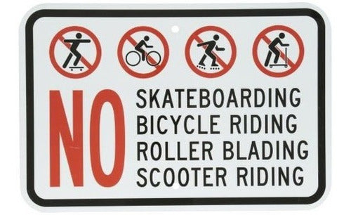 Cartel No Skateboarding, Bicicleta, Scooter, Patinaje Por