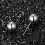 Mdfun 5 Pares De Aretes De Bola De Acero Inoxidable