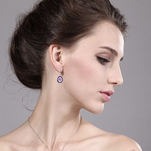 Gem Stone King Pendientes Colgantes De Plata De Ley 925