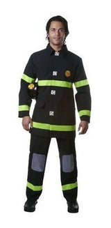 Dress Up America Bombero negro adulto, multicolor,