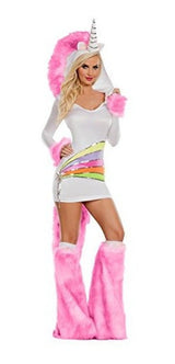 Traje Unicornio Rainbow De Party King Para Mujer, Rosa,