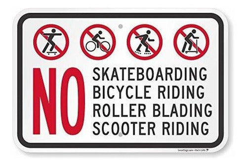 Cartel No Skateboarding, Bicicleta, Scooter, Patinaje Por