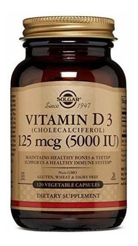 Vitamina D3 colecalciferol 5,000 UI, 120 Cápsulas