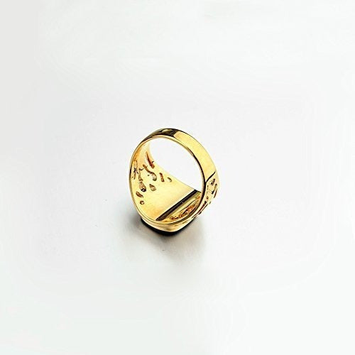 Anillo Con Esmalte Cuadrado Negro