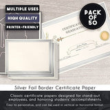 Certificados De Premio - 50 Hojas De Papel Normal En Blanco