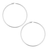 Pendientes De Aro De Tubo De 2x70 Mm De Plata Esterlina