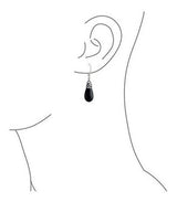 Aretes con lágrima de ónix negro