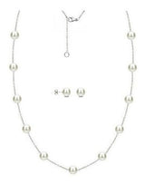 Collar De Cadena De Perlas Cultivadas De Agua Dulce Blanca