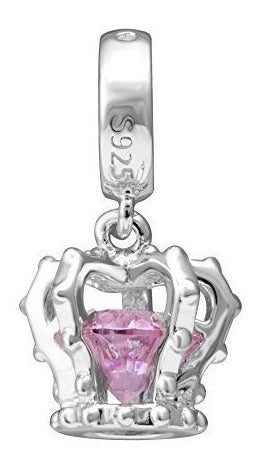 Colgante Sólido Plata de Ley 925 Royal Crown Dangle Beads