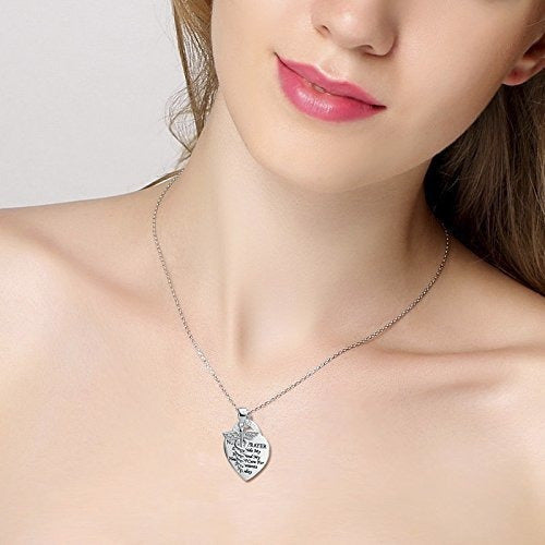 Collar de enfermería de ángel de caduceo de plata esterlina