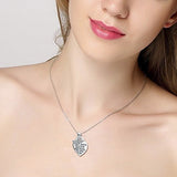 Collar de enfermería de ángel de caduceo de plata esterlina