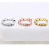 Plata De Ley 925 Cubic Zirconia Aro Pequeño Pendientes