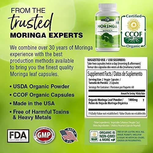 Cápsulas Orgánicas De Moringa Oleifera En Polvo Energía