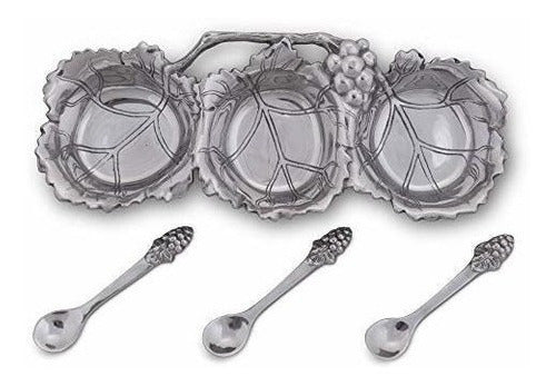Arthur Court Designs Servidor De Aluminio 3 Senos