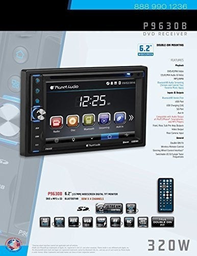 Planet Audio P9630B - Reproductor de DVD para coche