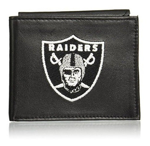 Billetera Billetera De Cuero Bordada De Los Raiders