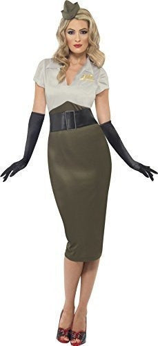 Smiffys Ww2 Army Pin Up Spice Darling Disfraz, Vestido