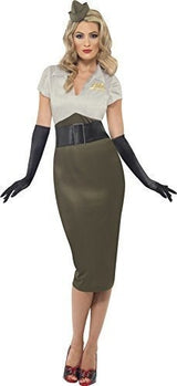 Smiffys Ww2 Army Pin Up Spice Darling Disfraz, Vestido