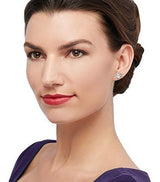 Aretes Cz En Oro Blanco De 14 Kt
