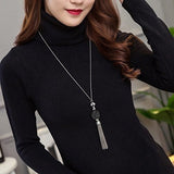 Collar de cadena colgante cristal transparente para mujer