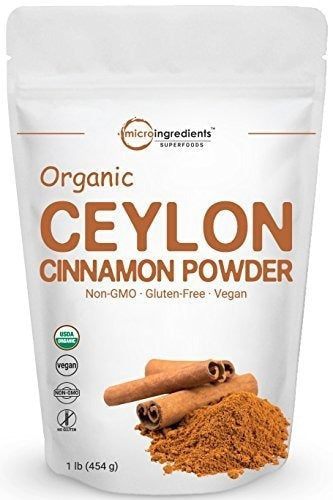Suplemento canela orgánico de Ceilán, 1 libra (454 gramos)