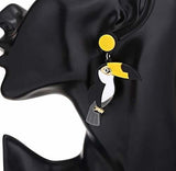 zarcillos en Acrílico Colorido Lindo Negro amarillo