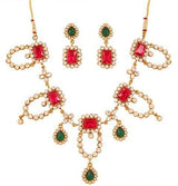 Collar y Pendientes de Joyas en Tono Dorado para Mujer