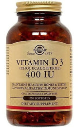 Solgar - Vitamina D3 (colecalciferol) 400 Ui, 250 Cápsulas