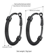 Prosteel Pendientes De Aro Negro Para Mujer Círculo