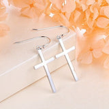 S925 Joyas De Plata Esterlina Pendientes Colgantes Cruzados