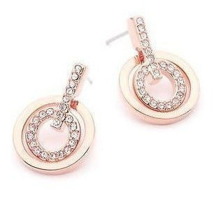 Aretes redondos  de Cristales Blancos