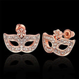 Pendientes Chapados En Oro Rosa Zirconia Push Back Mask