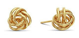 Aretes Con Nudo De Amor En Oro Amarillo De 14 K
