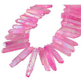 Crystal Points Cuarzo recubierto de titanio Palitos ásperos