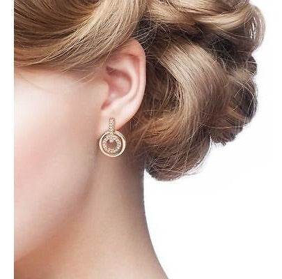 Aretes redondos  de Cristales Blancos