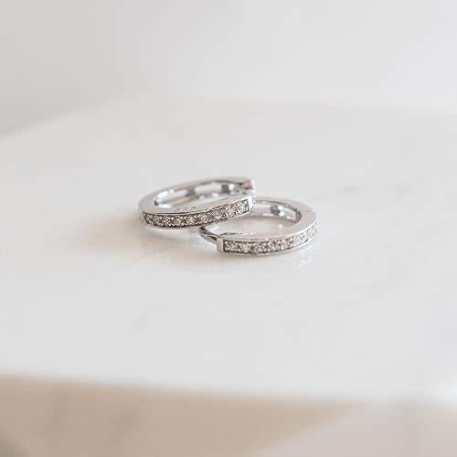 Plata De Ley 925 Cubic Zirconia Aro Pequeño Pendientes