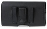 Funda De Cuero Negra Horizontal Con Clips