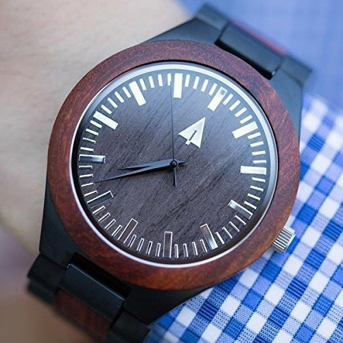 Reloj Treehut Redwood Hombre Redwood Madera Negro Acero