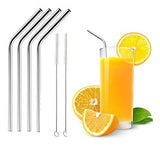4 Pajuelas Extra Largas De Acero Inoxidable
