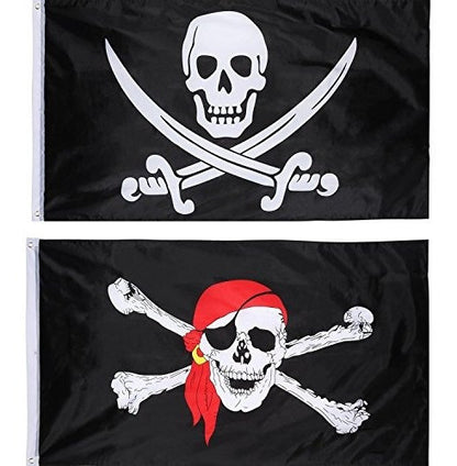 Hestya 2 Piezas Jolly Roger Bandera Pirata Bandera Del