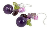 Novica Aretes De Granate Y Amatista Con Perlas De Agua Dulce