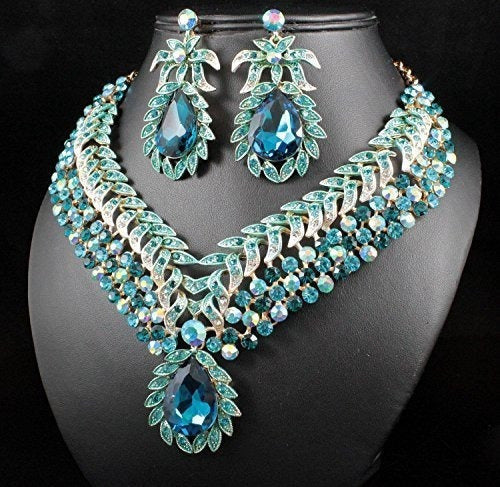 Collar + Pendientes De Cristal De diamantes de imitación