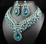 Collar + Pendientes De Cristal De diamantes de imitación