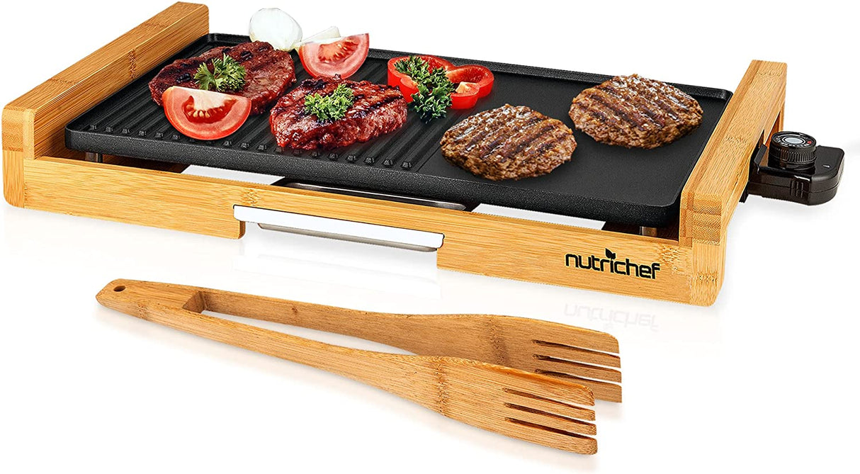 Parrilla eléctrica desmontable de bambú