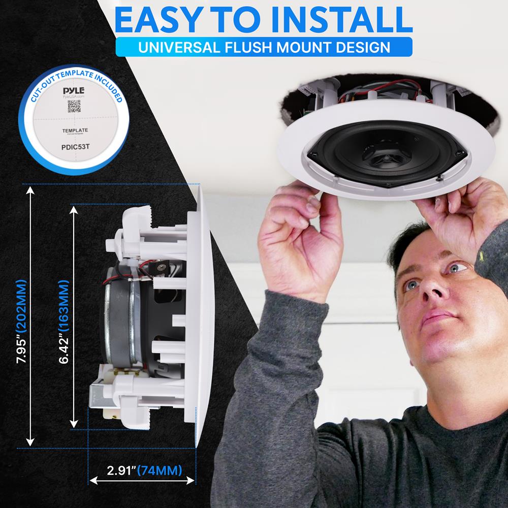 Parlantes o Altavoz para empotrar en pared PYLE-HOME PDIC53T