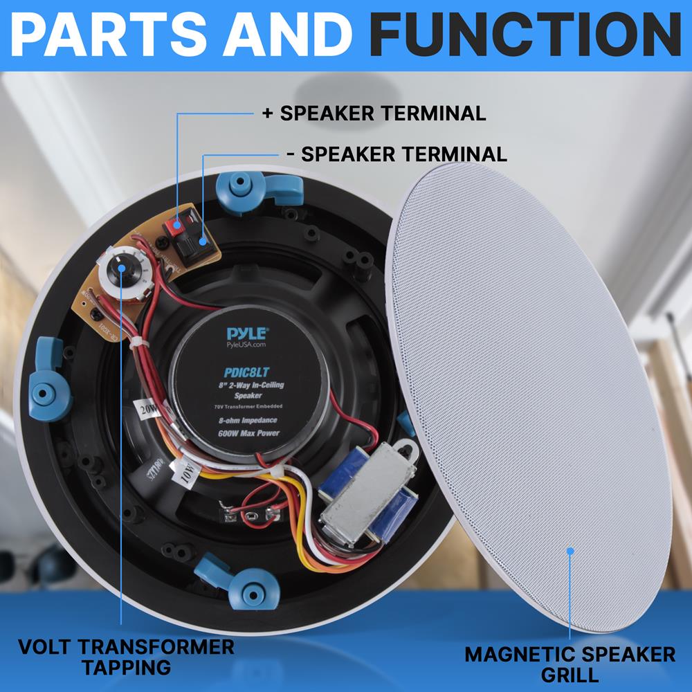 Parlantes o Altavoz de bajo perfil PYLE-HOME PDIC8LT