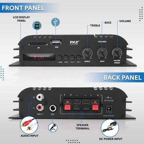 Amplificador de audio 100W PYLE PFA400U